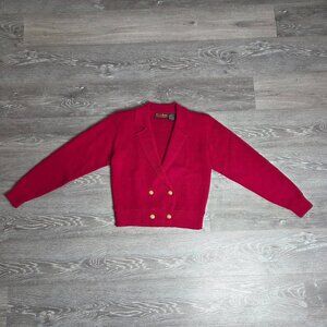 Vintage - Women's - Cashmere Wool Double Breasted Cardigan - Jos A Bank - Small